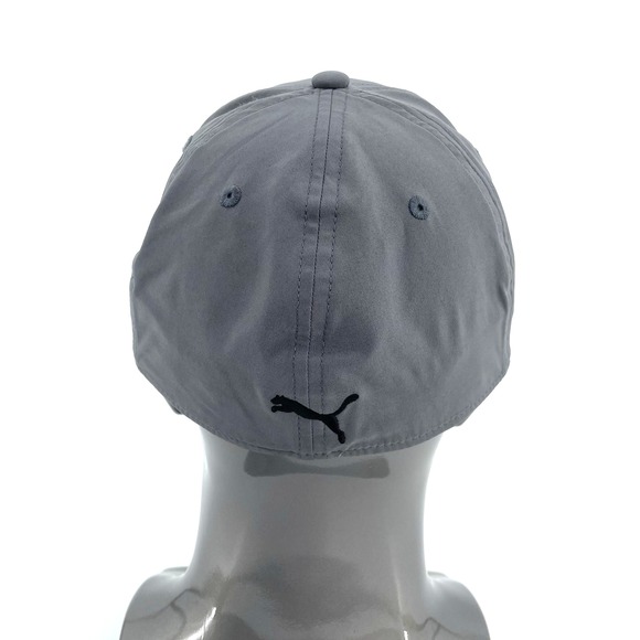 Puma Fitted Hat L/XL Gray Silver Cat Logo Golf Training Stretch Cap - Picture 3 of 6